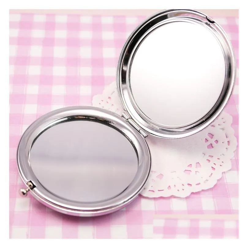 Compact Mirrors New Pocket Mirror Sier Blank Compact Mirrors Great For Diy Cosmetic Makeup Wedding Party Gift 18413-1 5X/Lot Drop Deli Dh6Hk