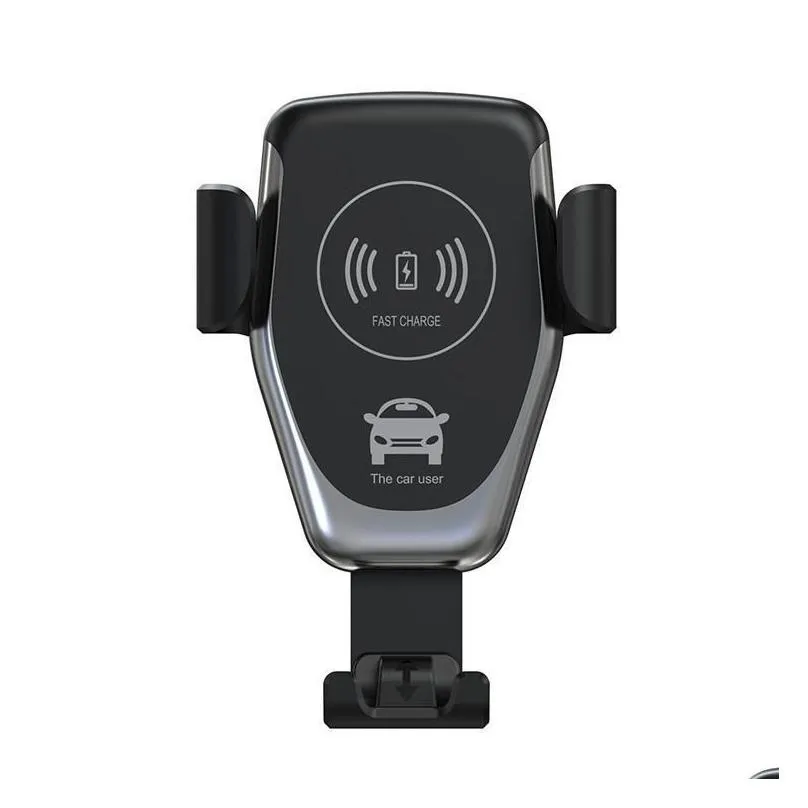 Car  Matic Qi Wireless Car  Mount For Phone Xs Max Xr X 8 10W Fast Charging Holder S10 Drop Delivery Automobiles Motorcy Dhwfi