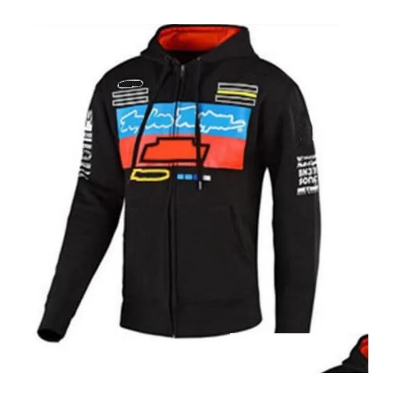 Motorcycle Apparel New Motorcycle Jacket Spring Team Hooded Zipper Sweater Drop Delivery Automobiles Motorcycles Motorcycle Accessorie Dh2Fk