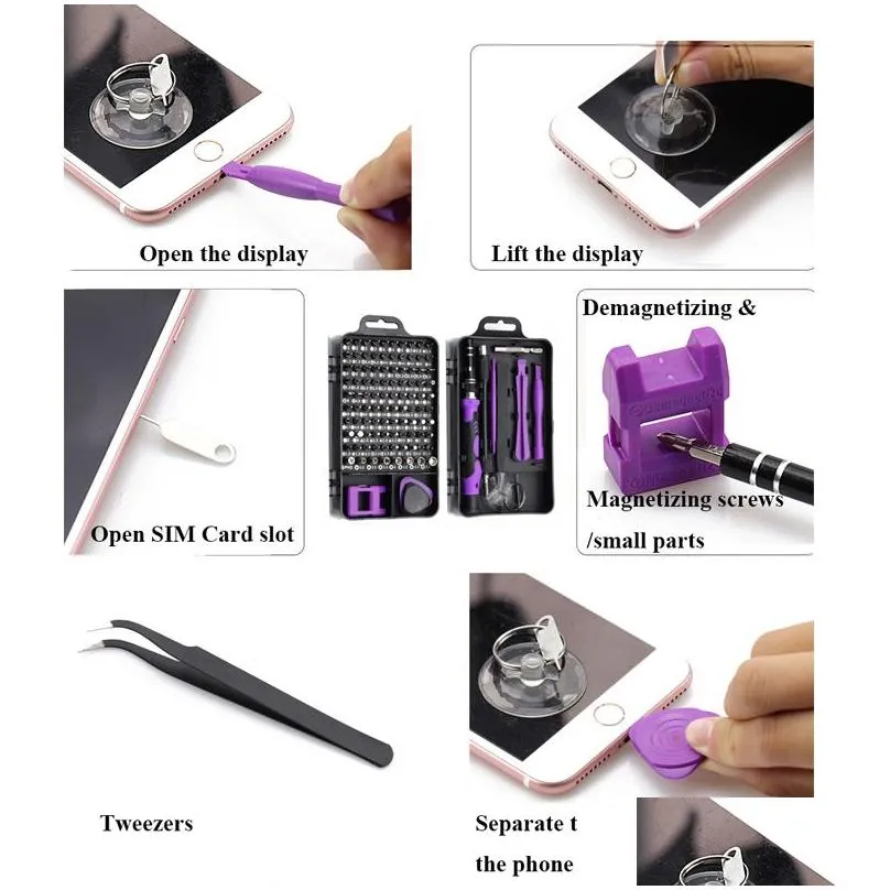 Other Vehicle Tools 115/25 In 1 Screwdriver Set Mini Precision Screw Driver Mti Computer Pc Mobile Phone Device Repair Insated Hand Ho Dhcaj