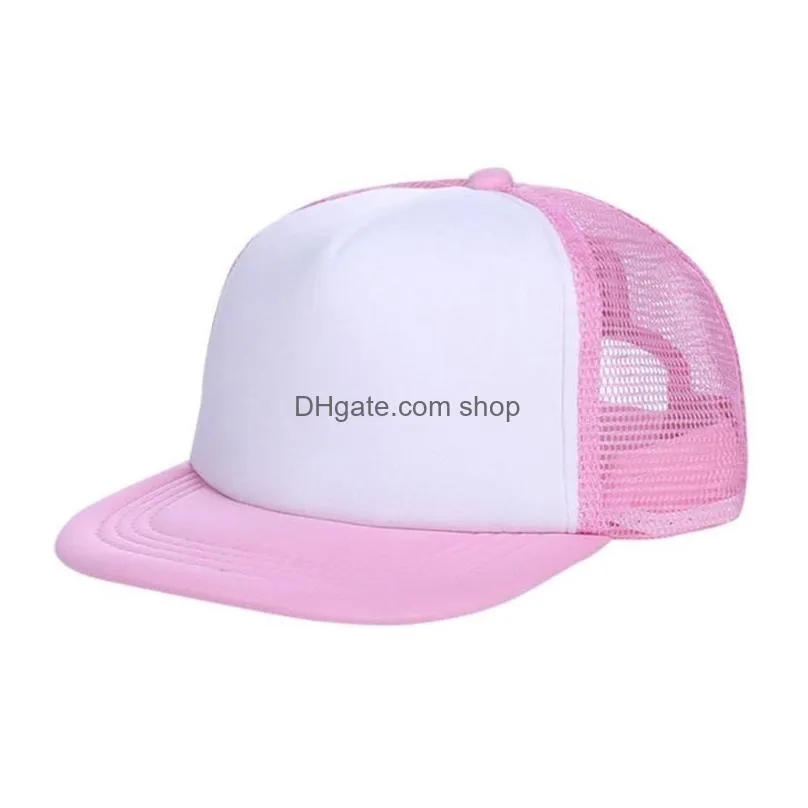 Hair Accessories Blank Kids Cap Baby Custom Summer Trucker Hats Work Children Breathable Mesh Adjustable Baseball Boys Drop Delivery Dhmlx