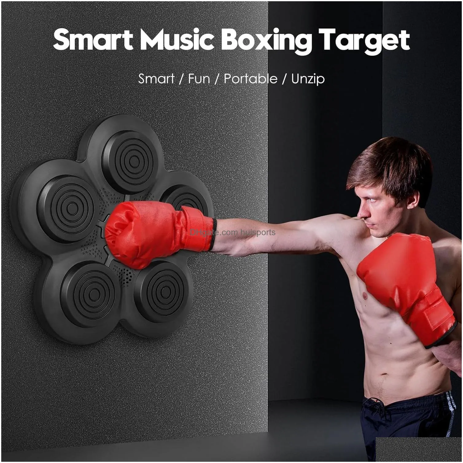 music boxing machine smart music boxing machine wall mounted with 9-level speed adjustment one punch boxing machine with led light boxing game with bluetooth