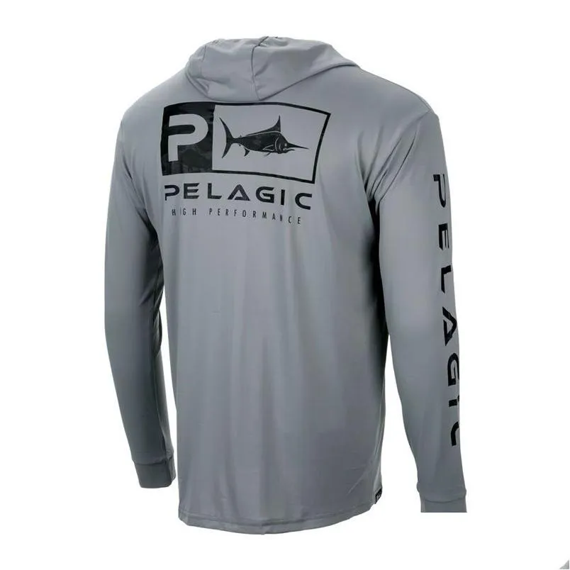 Outdoor Shirts Pelagic Jersey Fishing Clothing Summer Crewneck Shirt Tops Print Camisa De Pesca Long Sleeve Uv Protection Wear Hoody 2 Dhb8X