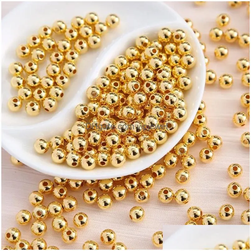 19mm acrylic beads for bracelets necklace earring jewelry making supplies round gold silver color loose beads kit for adults kids diy crafts