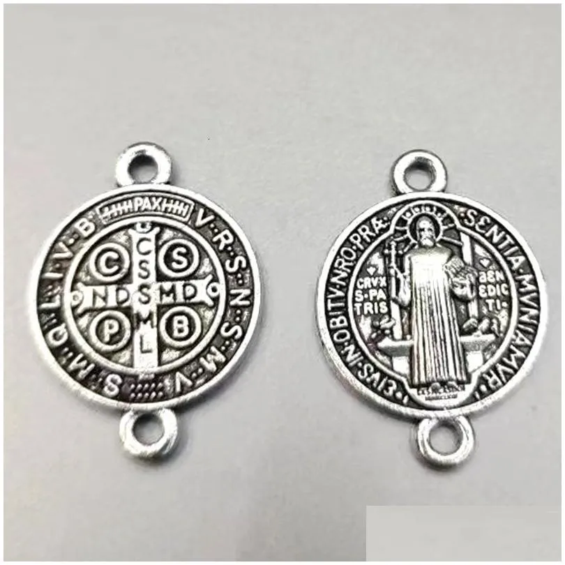 charms religious saint benedict multicolor medals catholic gold plated coin san benito favors given as gifts 230907