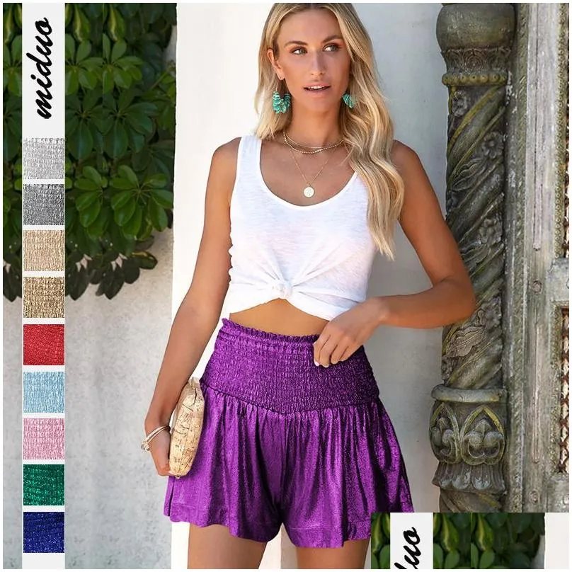 Women`S Shorts Smocked Waistband Shorts Special Queen Of Sparkles Swing Summer Women Jumpsuit Dance Elasticated Drop Delivery Apparel Dhfwg