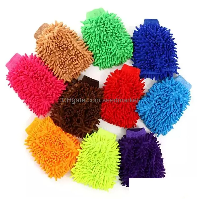 double sided car wash gloves motorcycle vehicle auto cleanings mitt glove equipment home duster colorful cars cleaning gloves tools