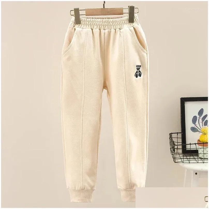 trousers 2024 korean spring autumn children cotton pants girls sport toddler sweatpants
