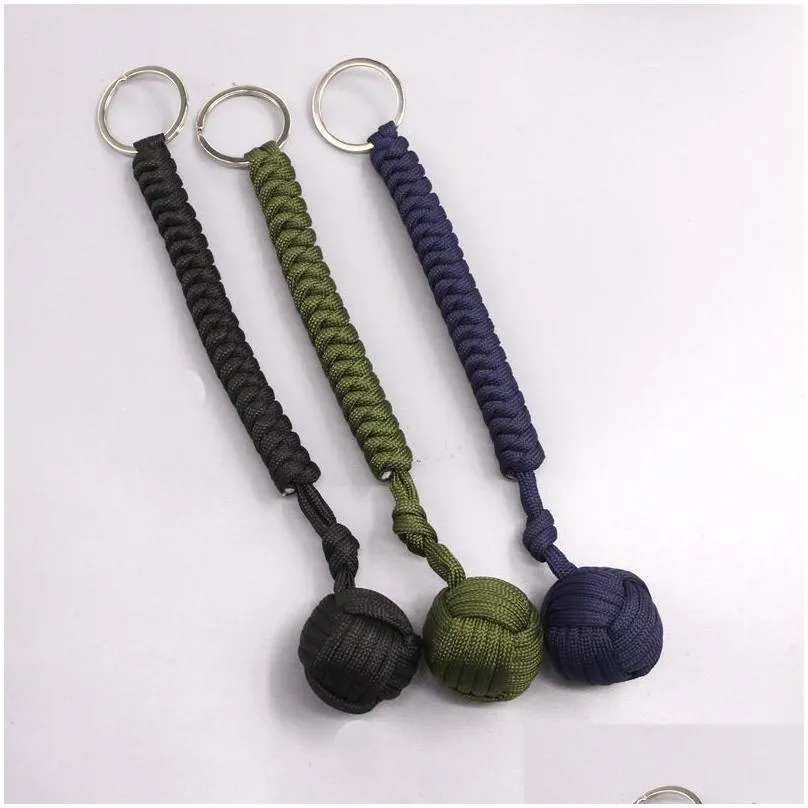 Survival Bracelets Outdoor Steel Ball Security Protection Bearing Self Defense Rope Lanyard Tool Key Chain Mtifunctional Keychain 5Xlp Dhy0R