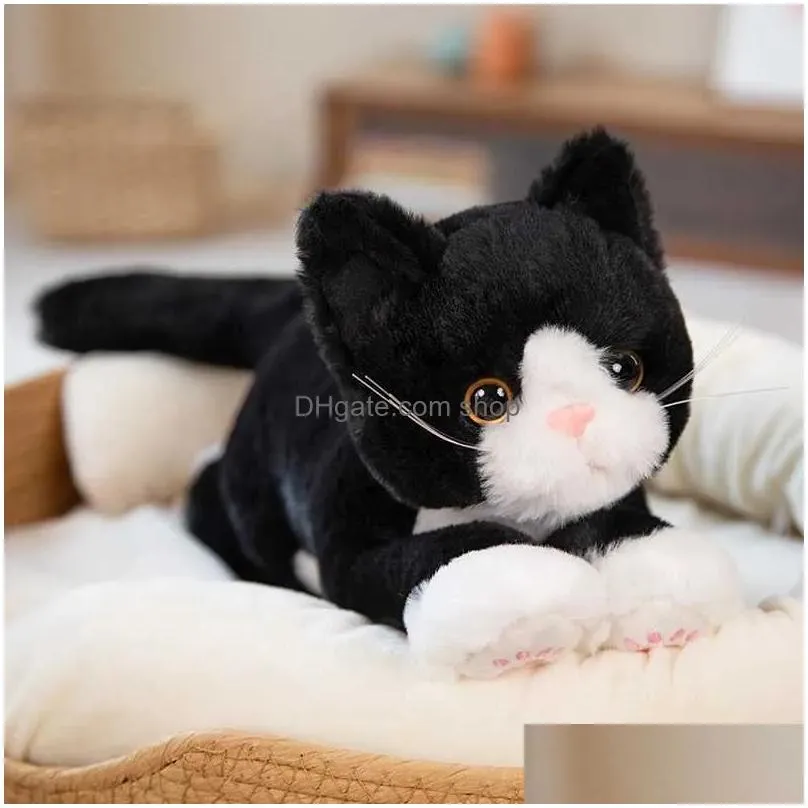 Stuffed & Plush Animals Stuffed P Animals Kinds Lifelike Cat Toy Soft Kittens Cute Animal Doll For Girls Boys Kids Pies Christmas Birt Dhbsc