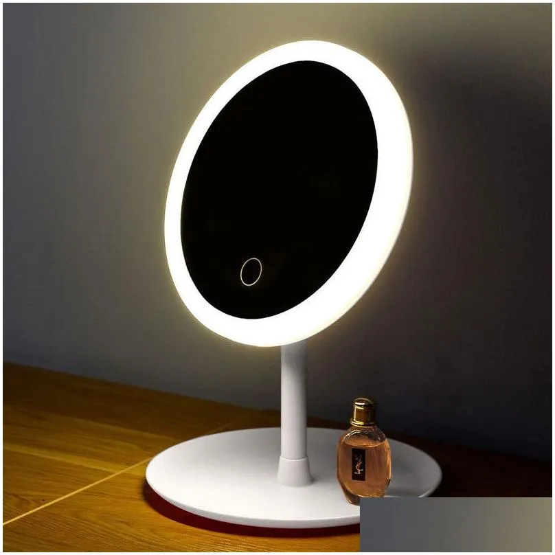 Compact Mirrors Led Lighted Makeup Mirror 3 Lighting Modes Dimmable 90 Degree Rotation Touch Sn Rechargeable Compact Cosmetic Mirrors Dhr6S