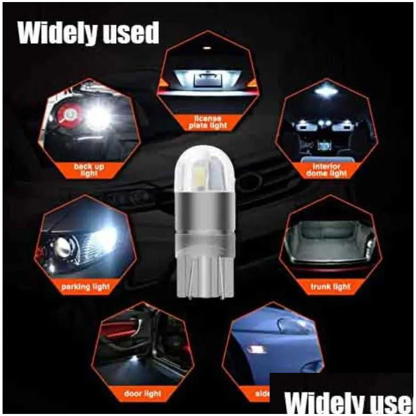 Decorative Lights New 4/8Pcs Led T10 W5W Canbus Bbs 2Smd 3030 Reading Clearance Light Wedge Lamp Car License Plate Door Map Dome Bb Dr Dh1Sx