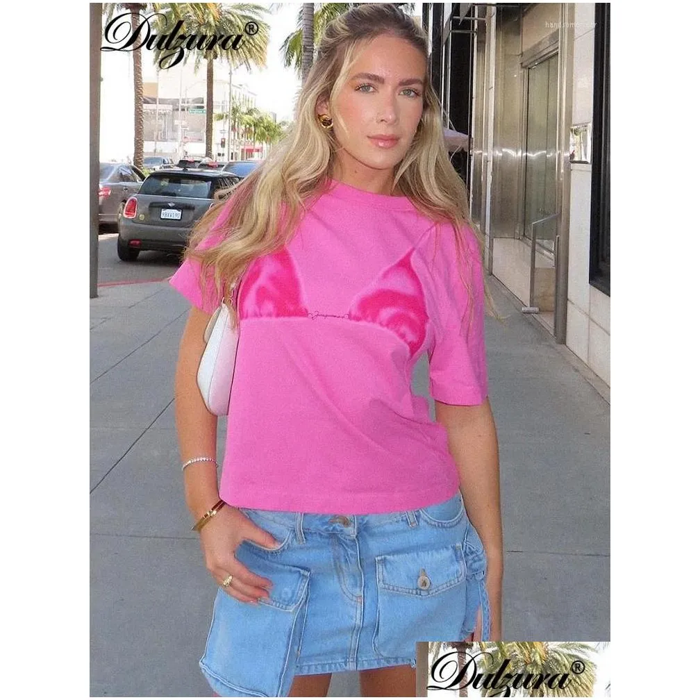 Women`S T-Shirt Summer Short Sleeve O Neck Bikini Print T Shirt Y Streetwear Casual Sportswear Tee Tshirt Y2K Drop Delivery Apparel Wo Dh5D0