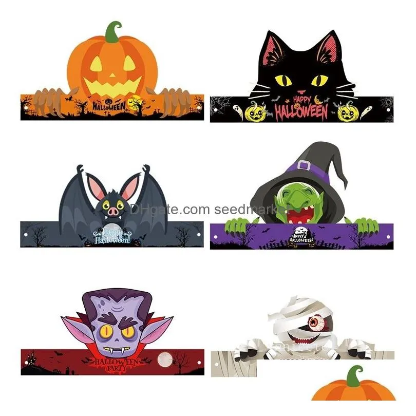 halloween decoration headband paper hat halloween children party decoration props lt549