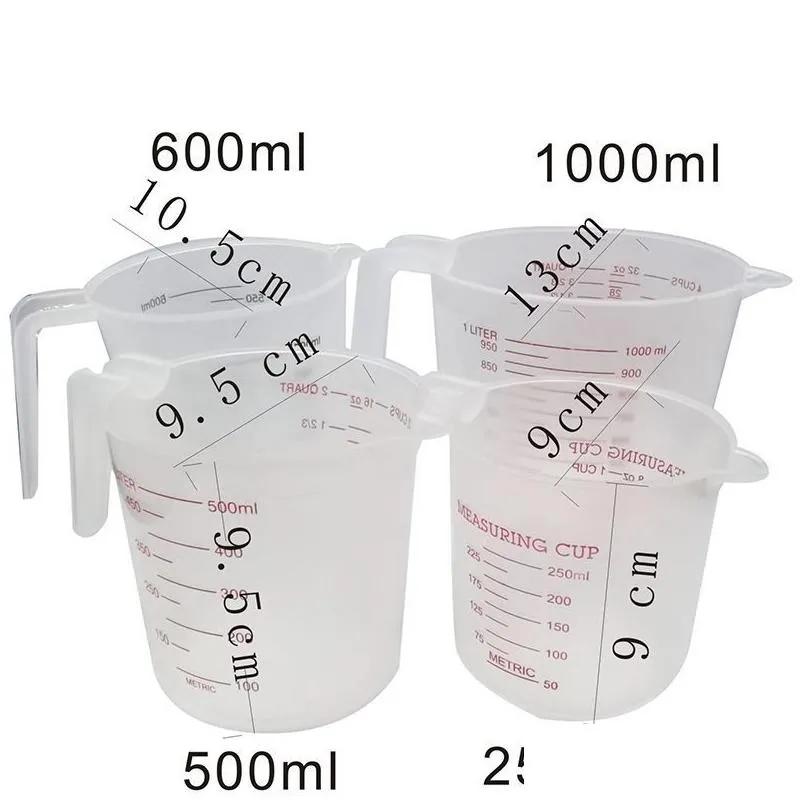 Measuring Tools Thickened Baking Liquid Measuring Cups Pp Scale Cup Plastic Volume Beaker Kitchen Drop Delivery Home Garden Kitchen, D Dhnig