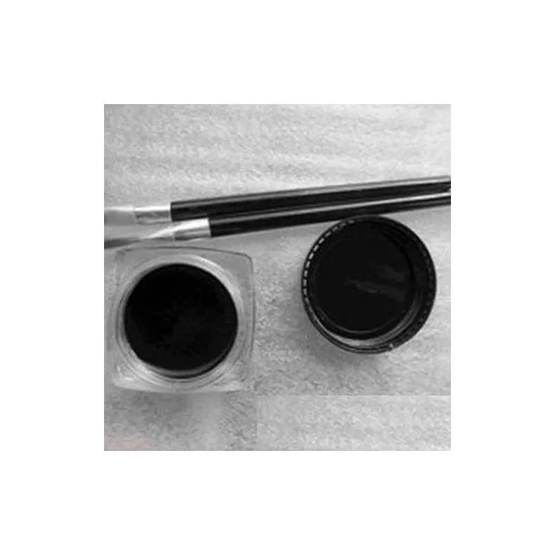 Eyeliner Wholesale- Womens Beauty Makeup Cosmetic Waterproof Eye Liner Eyeliner Gel Add Black Brush In Stock Fast Ship Drop Delivery H Dhspt