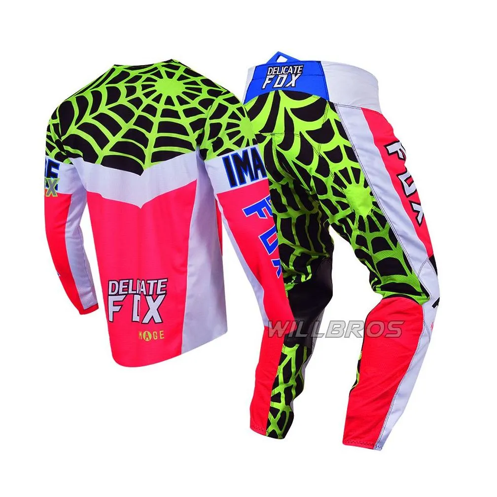 delicate fox 180 heritage venin spiderwebs jersey pant motorbike mx atv dirt bike utv mtb racing gear set9287025