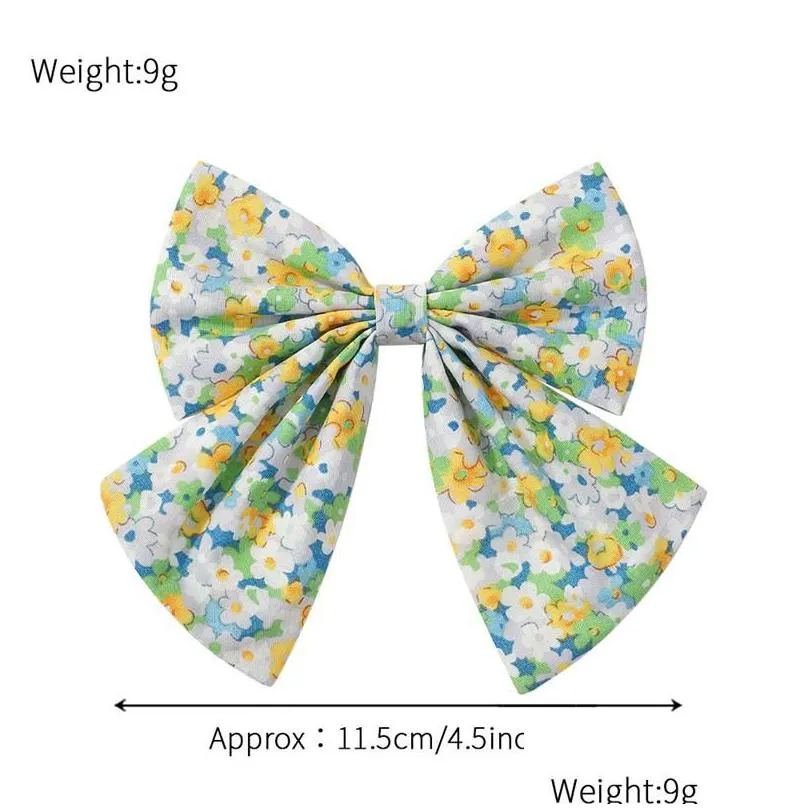 Hair Accessories New Children Cute Bow Ribbon Hairpin Hair Clip Kids Floral Barrettes Baby Girls Decoration Accessories Drop Delivery Dh0Uh