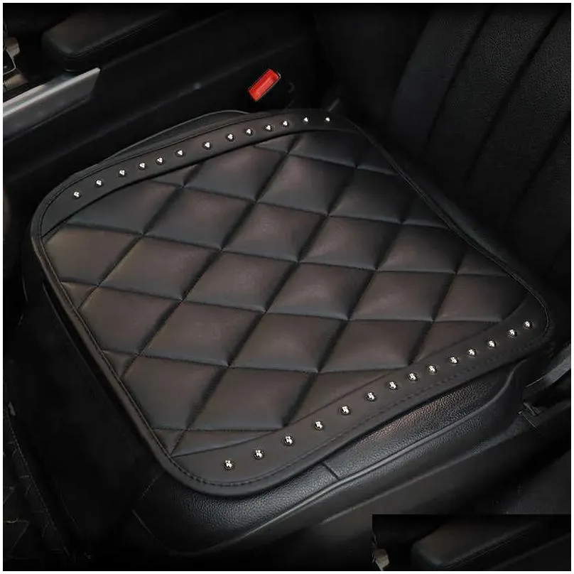 Other Interior Accessories New Fashion Rivet Soft P Car Seat Er High Quality Diamond Check Anti-Slip Cushion Mat Pad Accessories Drop Dhtbh