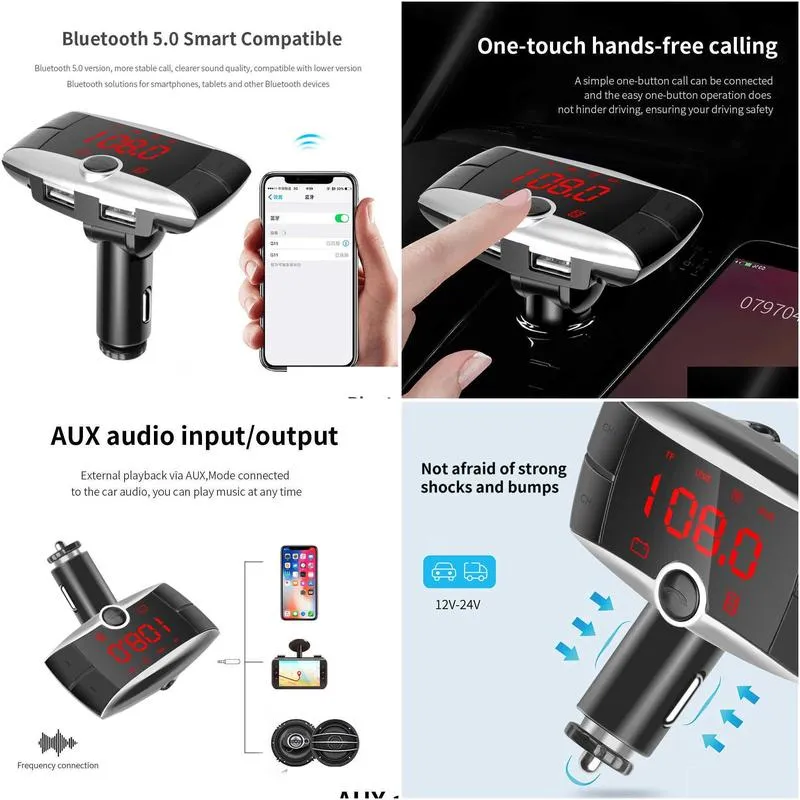 Car Other Auto Electronics New Red Light Widesn Bt01 Bluetooth Mp3 Player Hands Wireless Fm Transmitter Radio Adapter Usb  Drop Dhfob