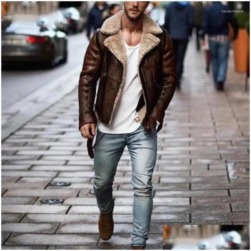 Men`S Jackets Mens Jackets Elegant Streetwear Fashion Autumn Winter Shearling Wool Liner Coat Casual Male Warm Trendy Drop Delivery Ap Dhnbn