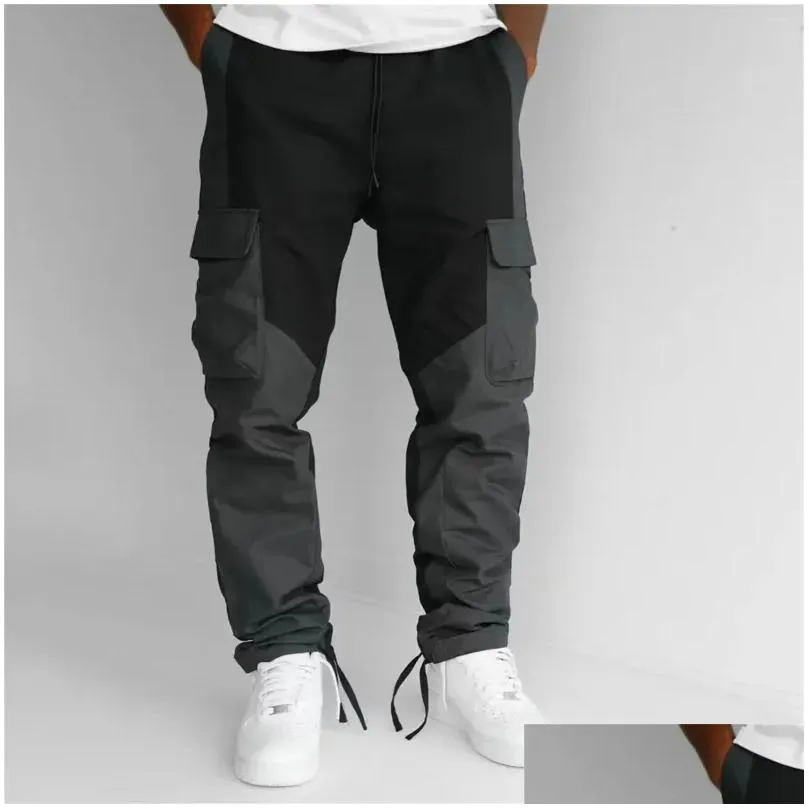 Men`S Pants Mens Pants Kitchen Work For Men Casual Overalls Hiking Workout Jogging Sweatpants Workwear Three Bag Drop Delivery Appare Dhtiv