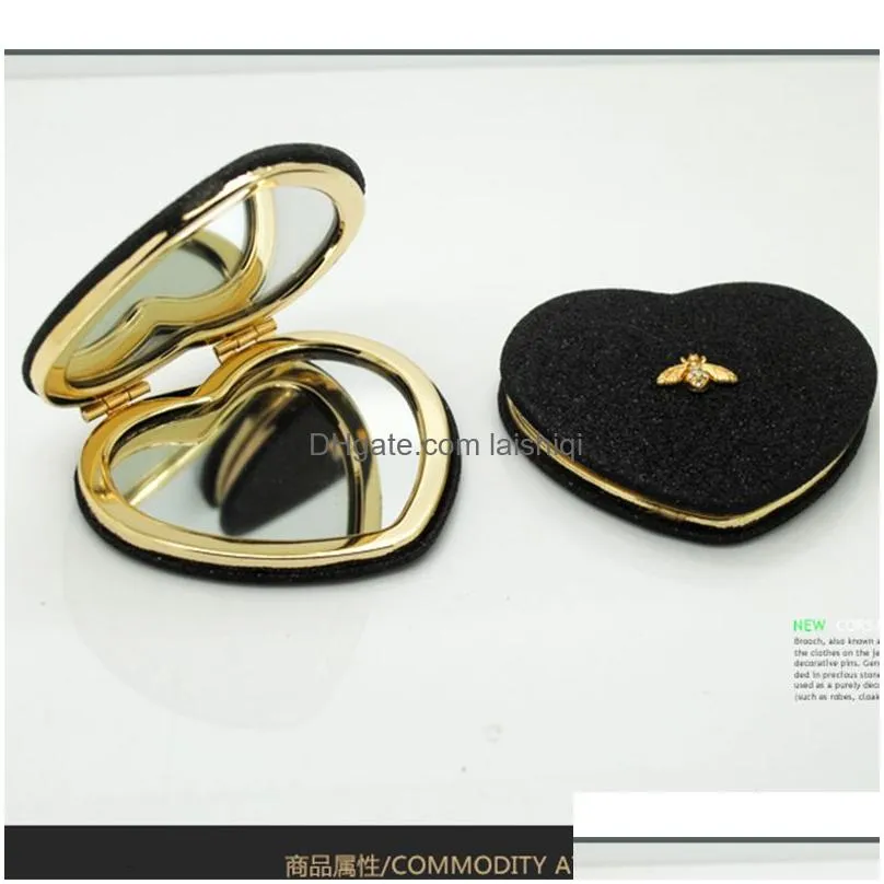 mirrors compact mirrors small bee mini makeup mirror compact pocket mirror portable doublesided folding mirror 230529