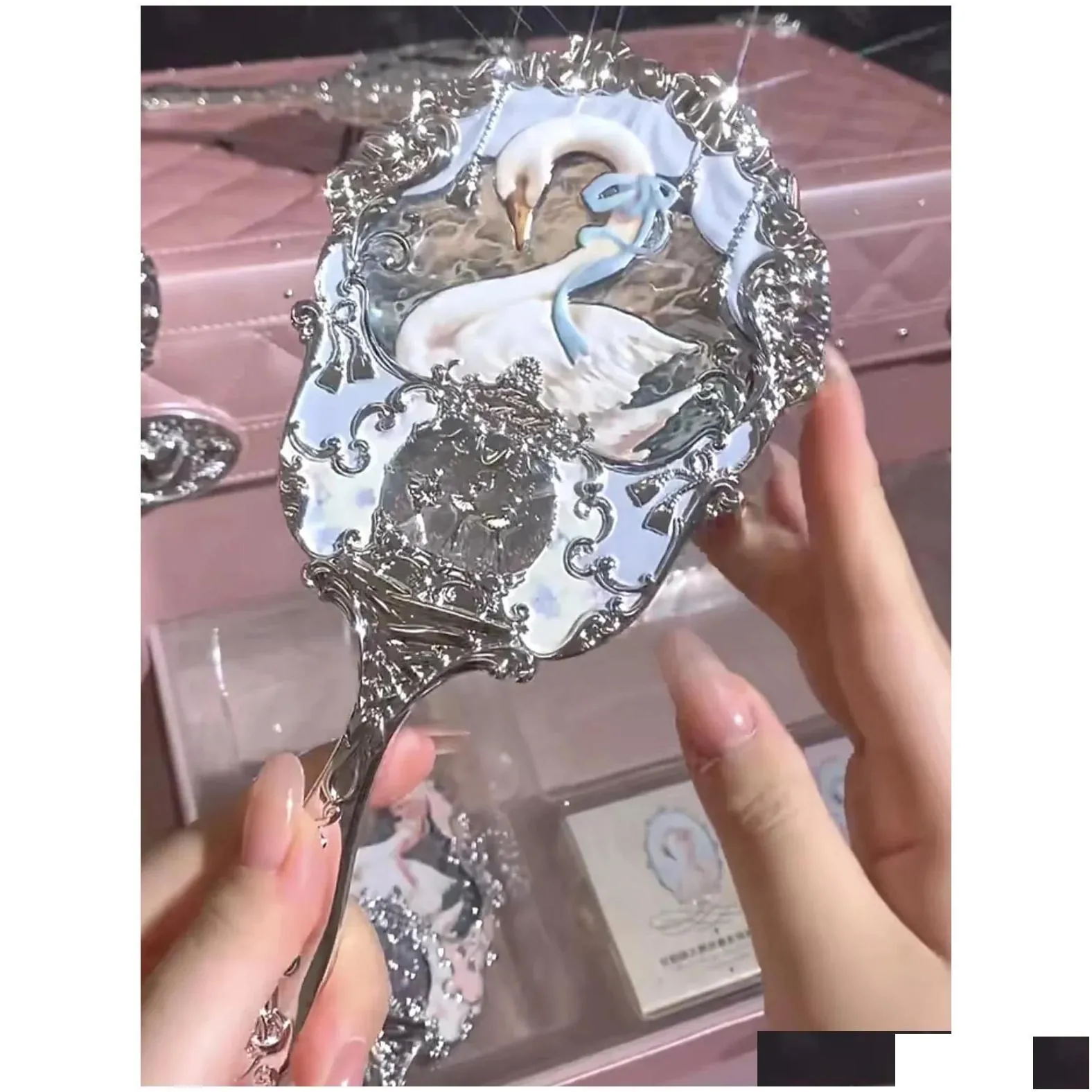 Compact Mirrors Flower Knows Mirror N Ballet Moonlight Mermaid Collection Handheld Limited White Blue Pink Chocolate Fairy 240108 Dr Dhghf