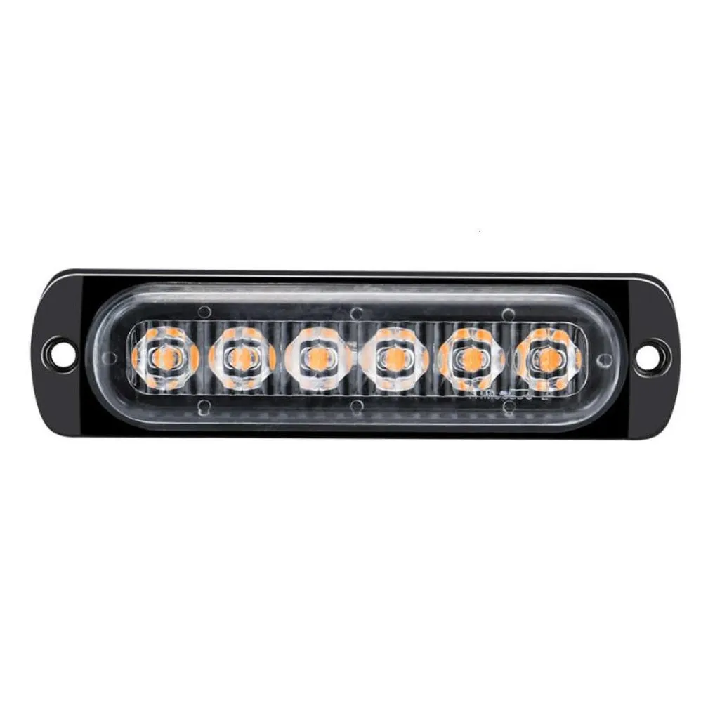 Other Interior Accessories New 6Led Car Strobe Warning Light Grill Flashing Breakdown Emergency Truck Trailer Beacon Lamp Led Waterpro Dhabo