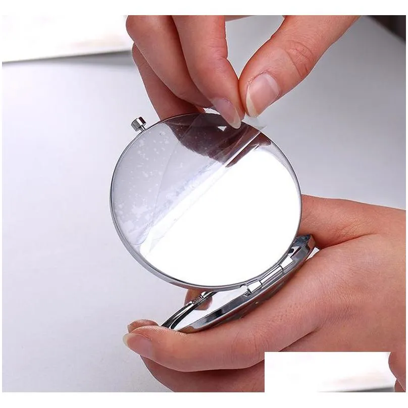 Compact Mirrors Cosmetic Compact Mirror Engraved Crystal Magnifying Mti Color Make Up Wedding Favor Gift Drop Delivery Health Beauty M Dhkix