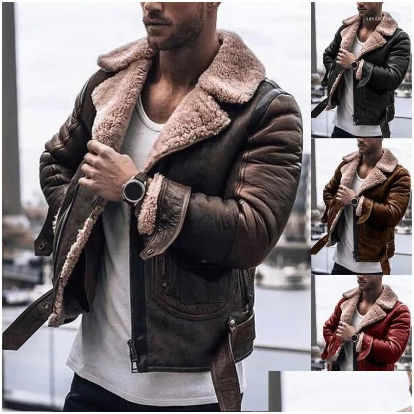 Men`S Jackets Mens Jackets Elegant Streetwear Fashion Autumn Winter Shearling Wool Liner Coat Casual Male Warm Trendy Drop Delivery Ap Dhnbn