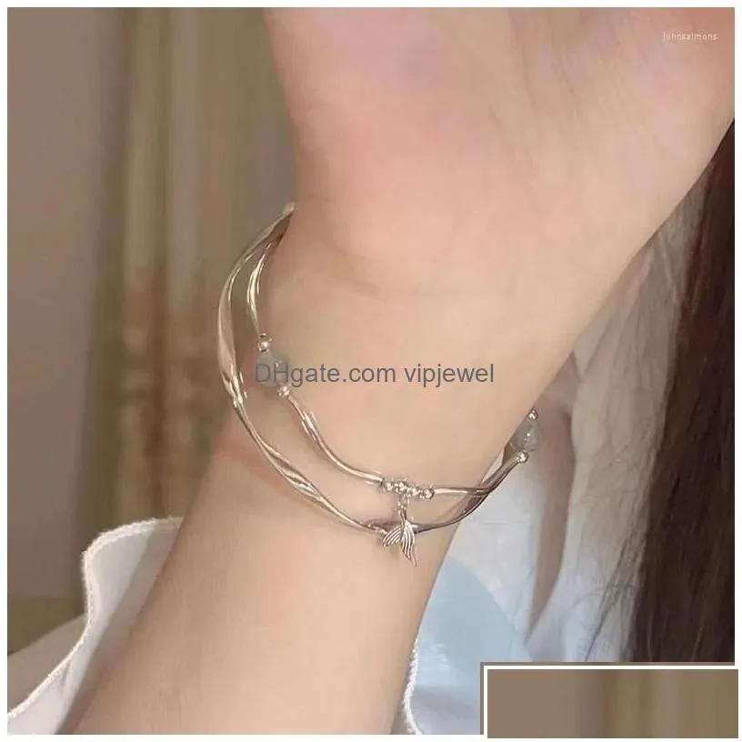 chain link bracelets fishtail bracelet female mobius ring ins light luxury niche design moonlight stone ie cold wind drop delivery jew