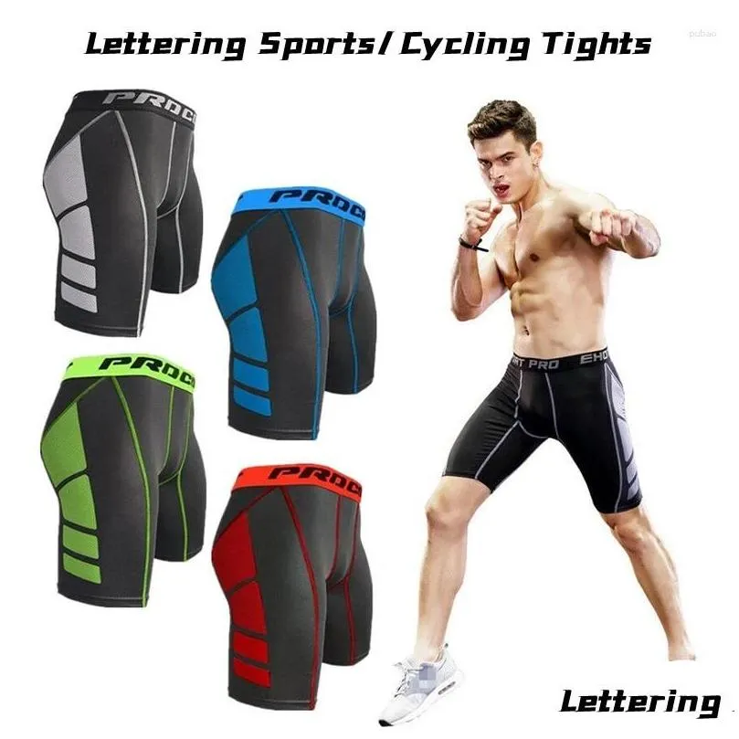 motorcycle apparel letter cycling shorts sports tight men fitness pants running training leggings high elasticity breathabilit