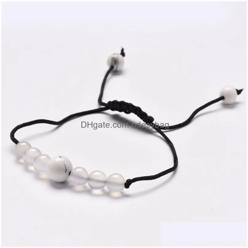 Natural Stone Handmade Rope Braided Beaded Charm Bracelets For Women Men Lover Adjustable Jewelry Fashion Accessories
