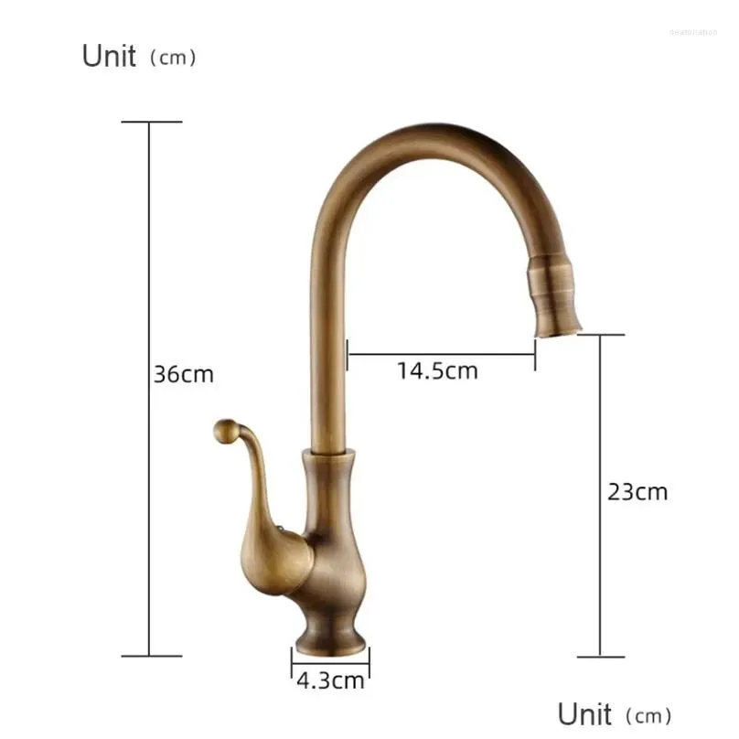 bathroom sink faucets european style copper brass antique kitchen faucet single handle and cold retro pure rotating