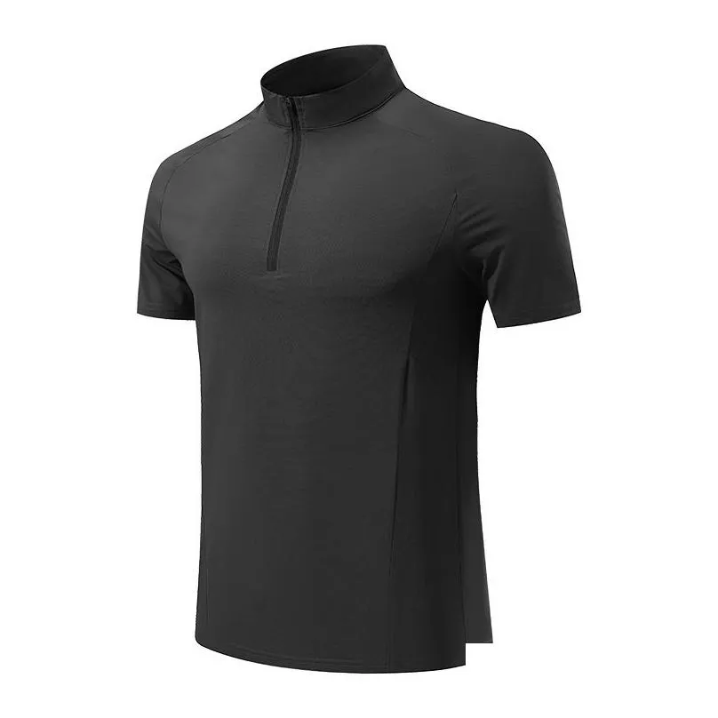 lu outdoor men`s sport polo shirt mens quick dry sweat-wicking short top men wrokout short sleeve dt-23201