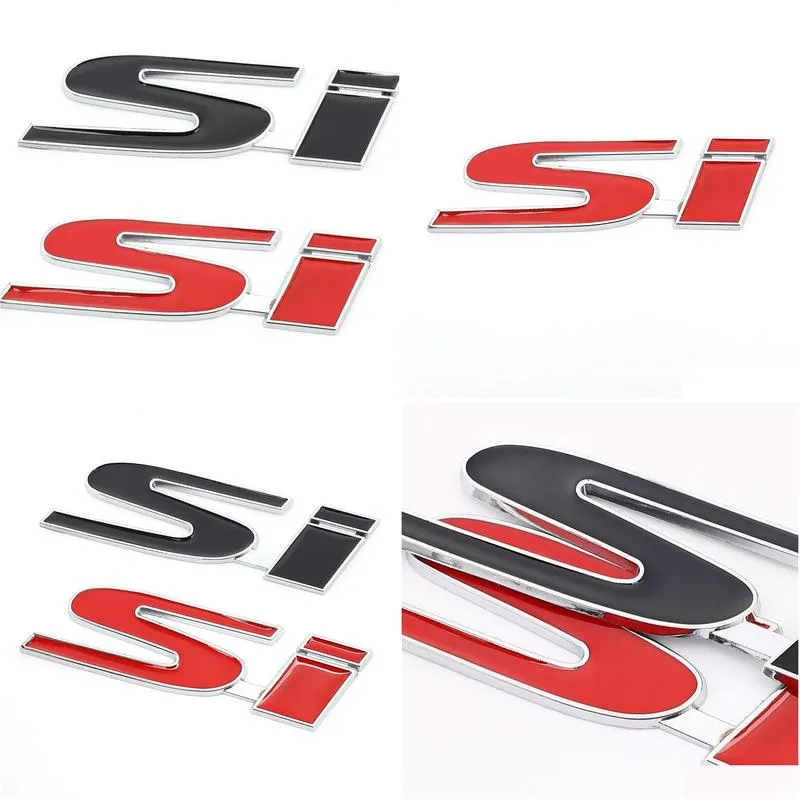 car sticker si logo auto emblem badge 3d metal trunk car decals for honda civic si accord 20032007 crv hrv city car accessories7013218