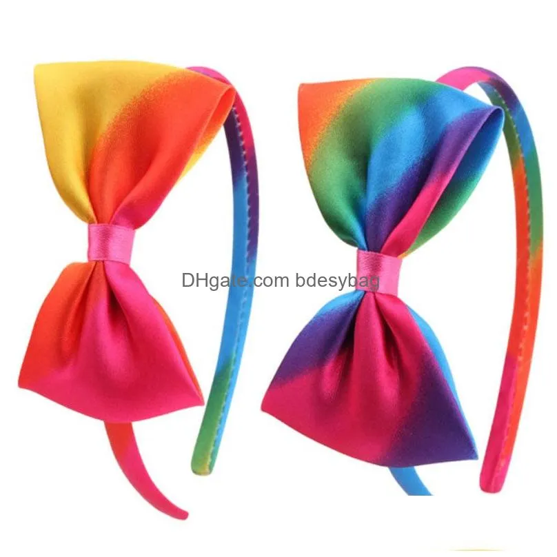 Headbands Handmade Colorf Bowknots 1Cm Width Headbands Hairbands For Girls Children Party Club Headwear Fashion Accessories Drop Deli Dh9S8