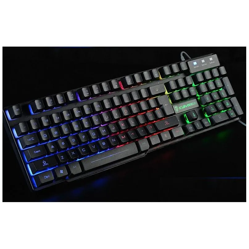 new brand usb wired gaming keyboard slim optical keyboard with colorful backlits mechanical touch feel tri colors backlights