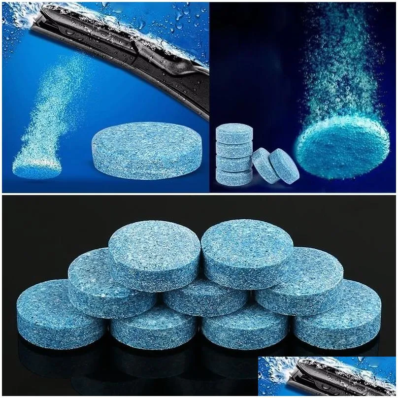 Other Care Cleaning Tools 100Pcs Car Window Washing Effervescent Tablets Solid Cleaning Windshield Washer Fluid Glass Toilet Accessori Dhd97