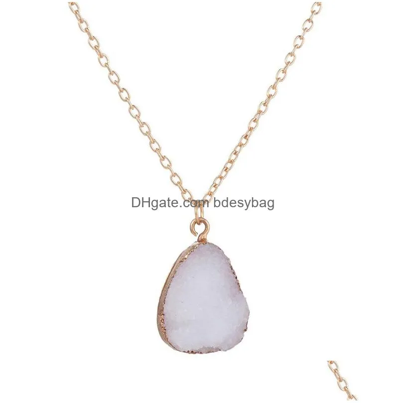 Handmade Gold Plated Irregular Resin Pendant Necklaces Jewelry With Chain For Women Men Lover Fashion Accessories