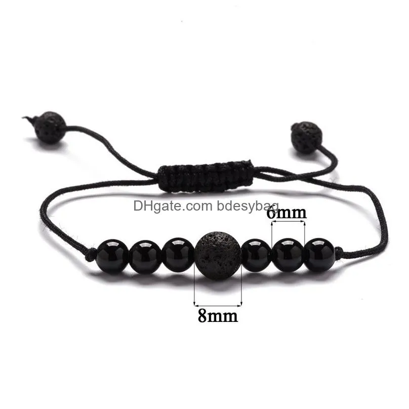 Natural Stone Handmade Rope Braided Beaded Charm Bracelets For Women Men Lover Adjustable Jewelry Fashion Accessories