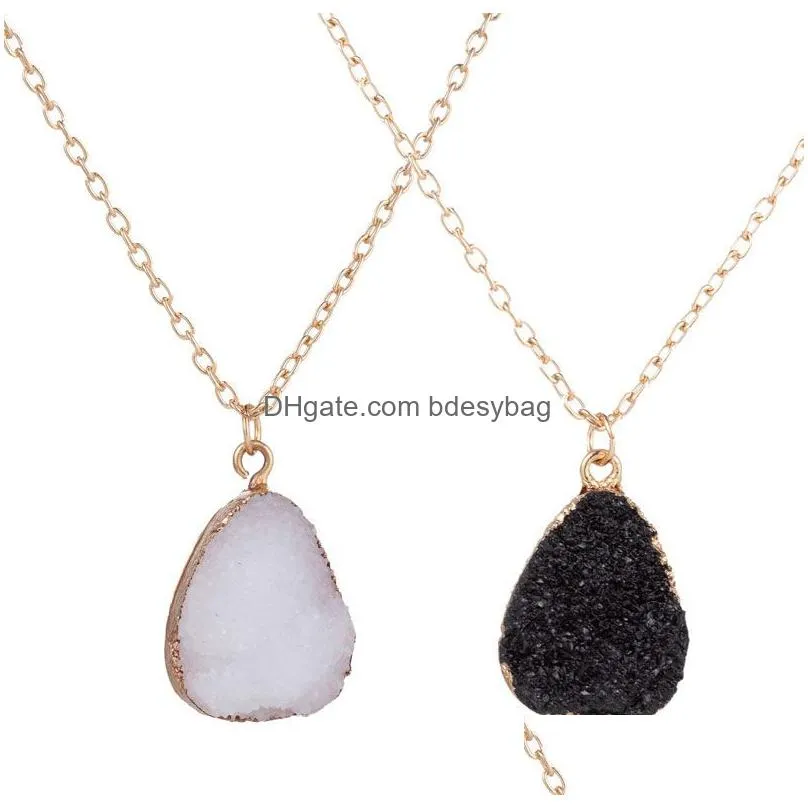 Handmade Gold Plated Irregular Resin Pendant Necklaces Jewelry With Chain For Women Men Lover Fashion Accessories