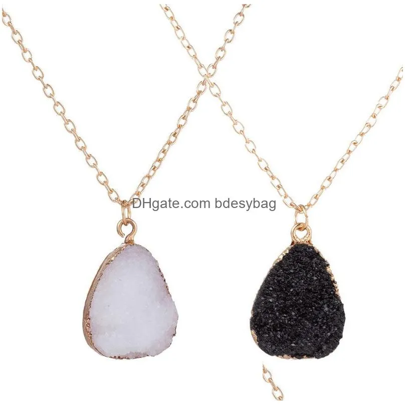 Handmade Gold Plated Irregular Resin Pendant Necklaces Jewelry With Chain For Women Men Lover Fashion Accessories