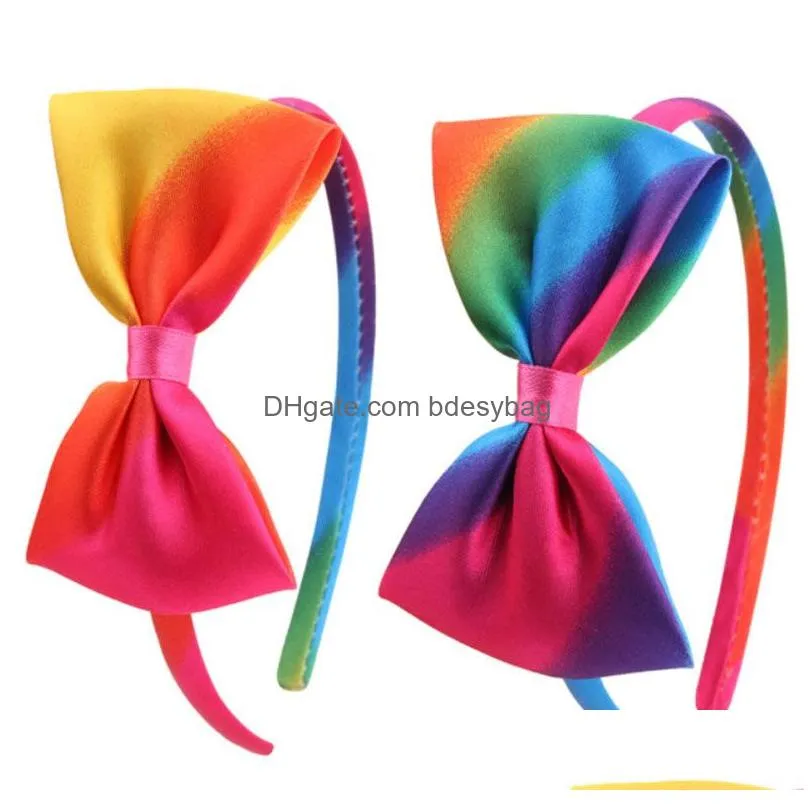 Handmade Colorful Bowknots 1cm Width Headbands Hairbands For Girls Children Party Club Headwear Fashion Accessories