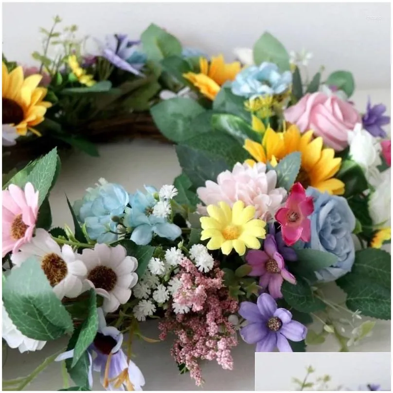 decorative flowers delightful spring flower wreath accessory rose decor