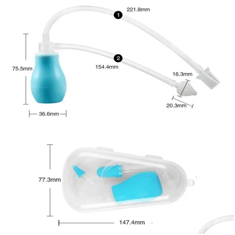 nasal aspirators# 3pcs/box baby nose cleaner safety nose picker kids vacuum suction nasal aspirator medicine dropper born baby accessories