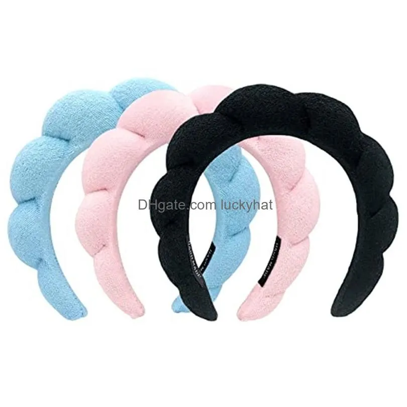 Headbands Mimi And Co Spa Headband For Women Sponge Washing Face Makeup Skincare Puffy Terry Towel Cloth Fabric Head Band Drop Delive Dhfby