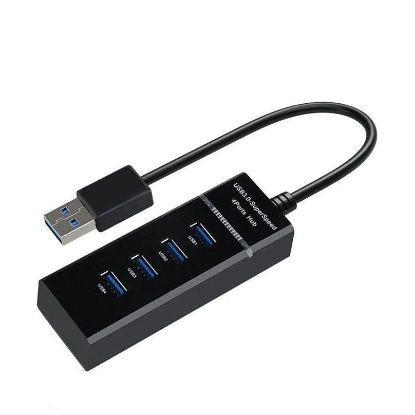4 in 1 black usb 3.0 hub splitter for ps4/ps4 slim high speed adapter for xbox with package
