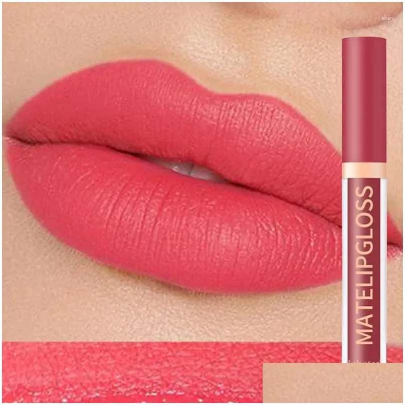 lip gloss 12 color liquid mirror glaze nature long lasting no fading velvet matte red tint moisturizing female makeup cosmetic